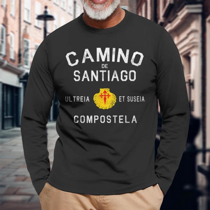 El Camino Deantiago Buen Caminot James Way ハイキングギフト 長袖Tシャツ 高齢者への贈り物