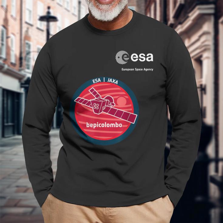 Esa欧州宇宙機関ミッションベピコロンボパッチ 長袖Tシャツ 高齢者への贈り物