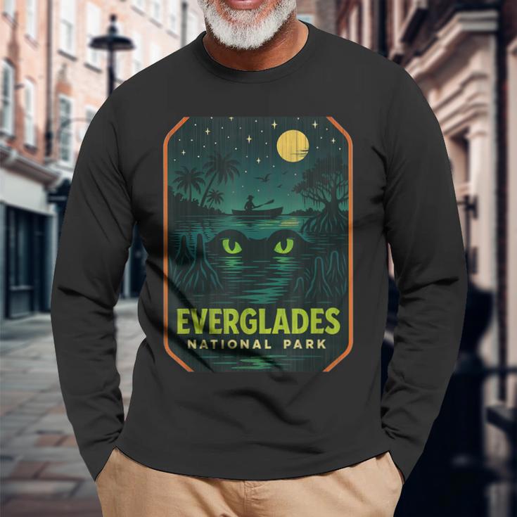 Everglades ナイトパドルシャツ 月光カヌー マングローブ 長袖Tシャツ 高齢者への贈り物