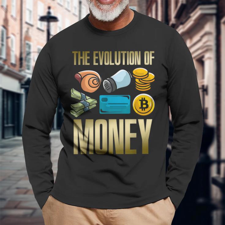 Evolution Of Money お金の進化 ビットコインプランb 暗号通貨btc ホドル 長袖Tシャツ 高齢者への贈り物