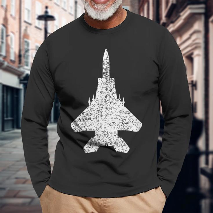 F-15 イーグルジェットファイター 長袖Tシャツ 高齢者への贈り物