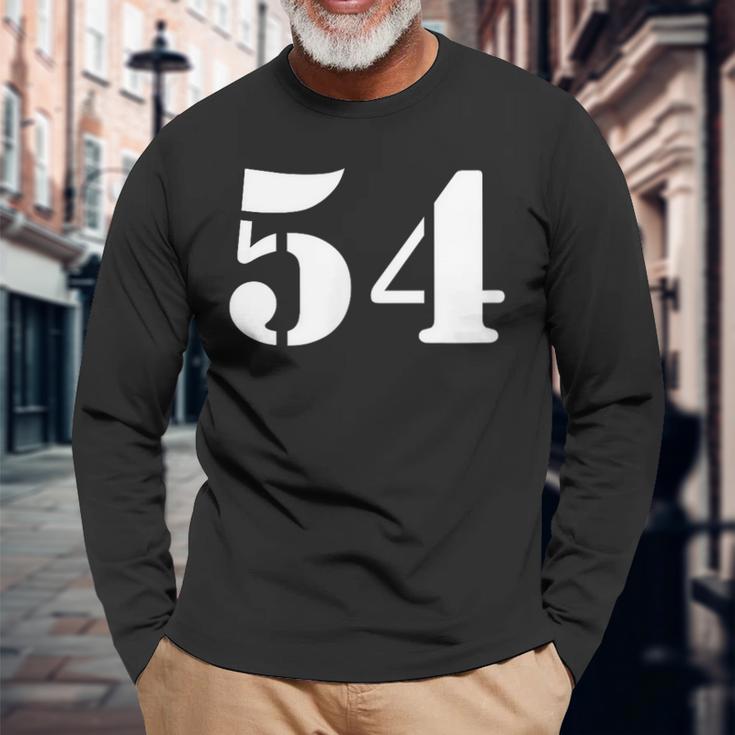 Fifty Four 数字 54 ナンバー 長袖Tシャツ 高齢者への贈り物