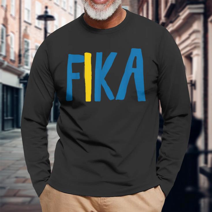 Fikaweden 面白いワードゲーム スウェーデン語 長袖Tシャツ 高齢者への贈り物