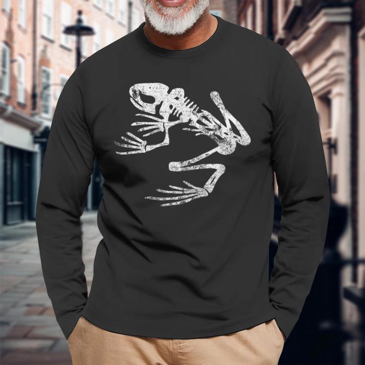 Frogman Bonefrog アンティーク調ホワイトプリント 長袖Tシャツ 高齢者への贈り物