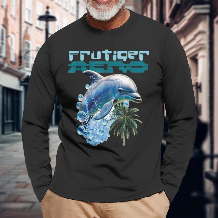 Frutiger Aeroplashy Dolphin Y2k 美的グラフィックデザイン 長袖Tシャツ 高齢者への贈り物