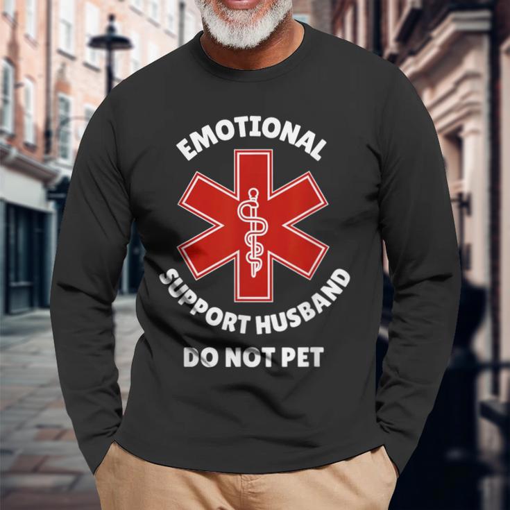 Emotionalupport Husband Do Not Pet 長袖Tシャツ 高齢者への贈り物