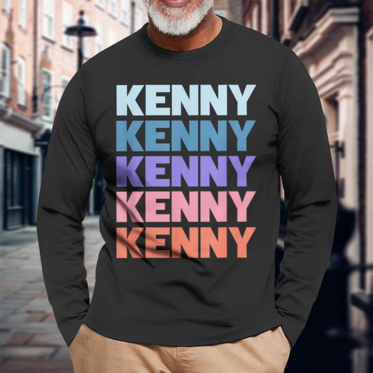 Modern Repeated Text Kenny 長袖Tシャツ 高齢者への贈り物