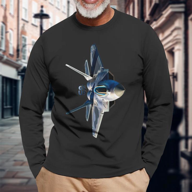 G's Up、戦闘機f-22、ジェット&飛行機好きに。 長袖Tシャツ 高齢者への贈り物