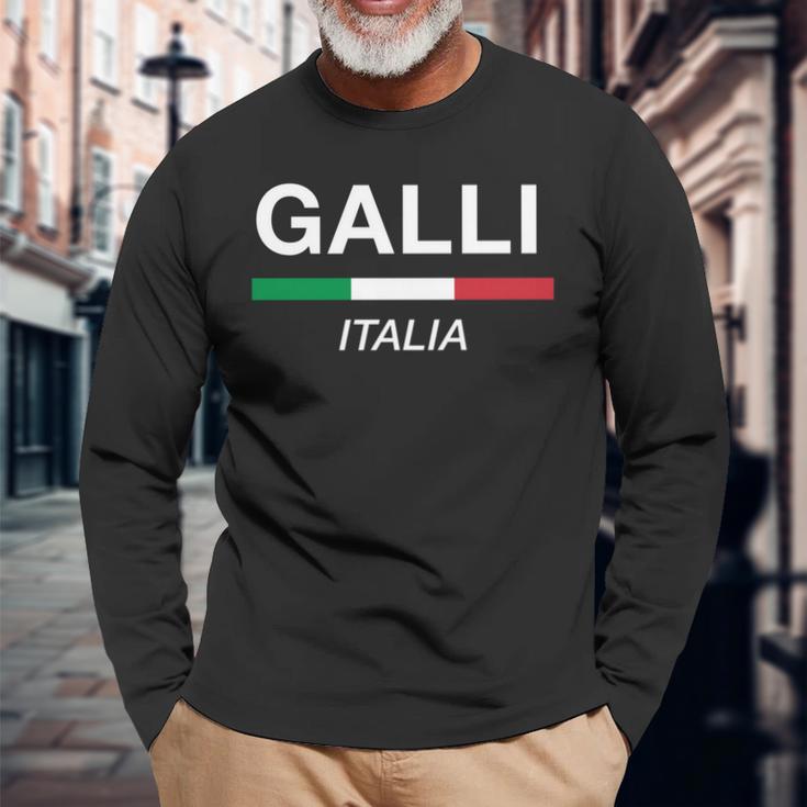 Galli イタリア製 ファミリーネーム イタリア 国旗 長袖tシャツ 長袖Tシャツ 高齢者への贈り物