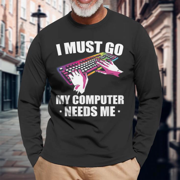 Gamer Pcゲーム プログラマー It開発 長袖Tシャツ 高齢者への贈り物