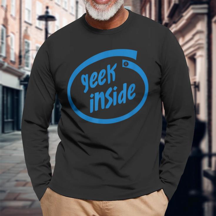 Geek Inside Eccentric Intellectual Tech 長袖Tシャツ 高齢者への贈り物