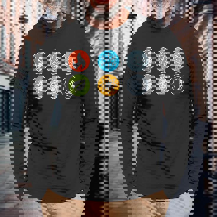 Gloomhaven Elements シンボル 火 氷 空 地球 ライトダーク 長袖Tシャツ 高齢者への贈り物