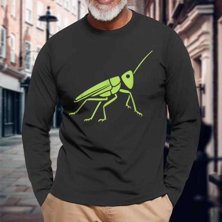 Grasshopper ミニマリストのバッタかわいい昆虫小さなバッタ 長袖Tシャツ 高齢者への贈り物