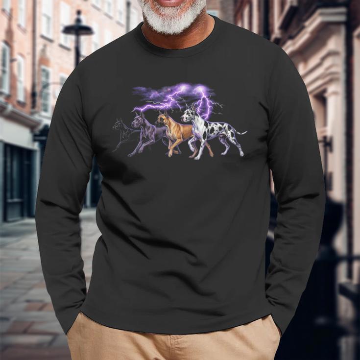 Great Dane ビンテージ 90年代 犬好き グレートデーン オーナー メンズ レディース 長袖Tシャツ 高齢者への贈り物