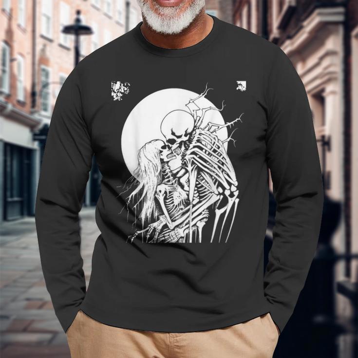 Grindcore オカルトホラースカルアート デスメタル スラッシュメタル 長袖Tシャツ 高齢者への贈り物
