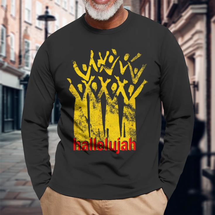 Hallelujah ゴスペル合唱団 歌手 長袖Tシャツ 高齢者への贈り物