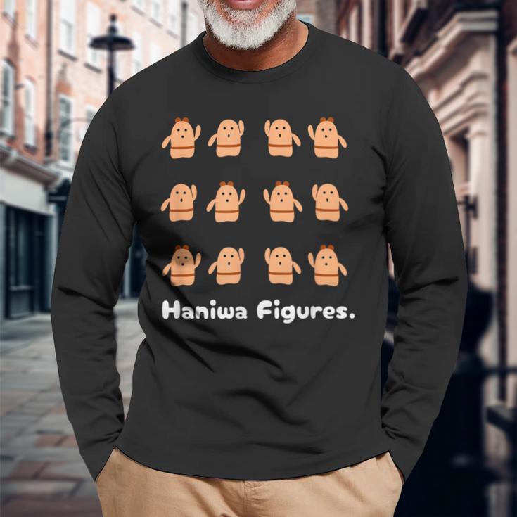 Haniwa Figures はにわ 古墳 ダンス 踊り 歴史 考古学 長袖Tシャツ 高齢者への贈り物