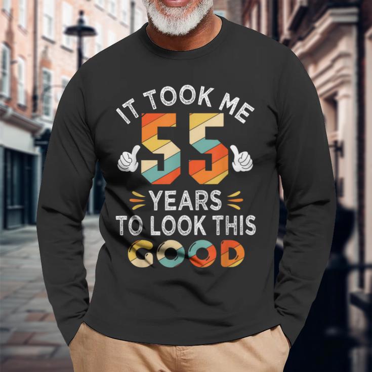 Happy 55Th Birthday 長袖Tシャツ 高齢者への贈り物
