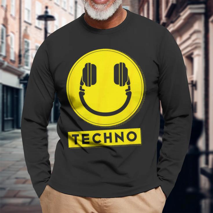 Hardcore Rave Music Raver 90S Edm Dj Rave House-Music Techno 長袖Tシャツ 高齢者への贈り物