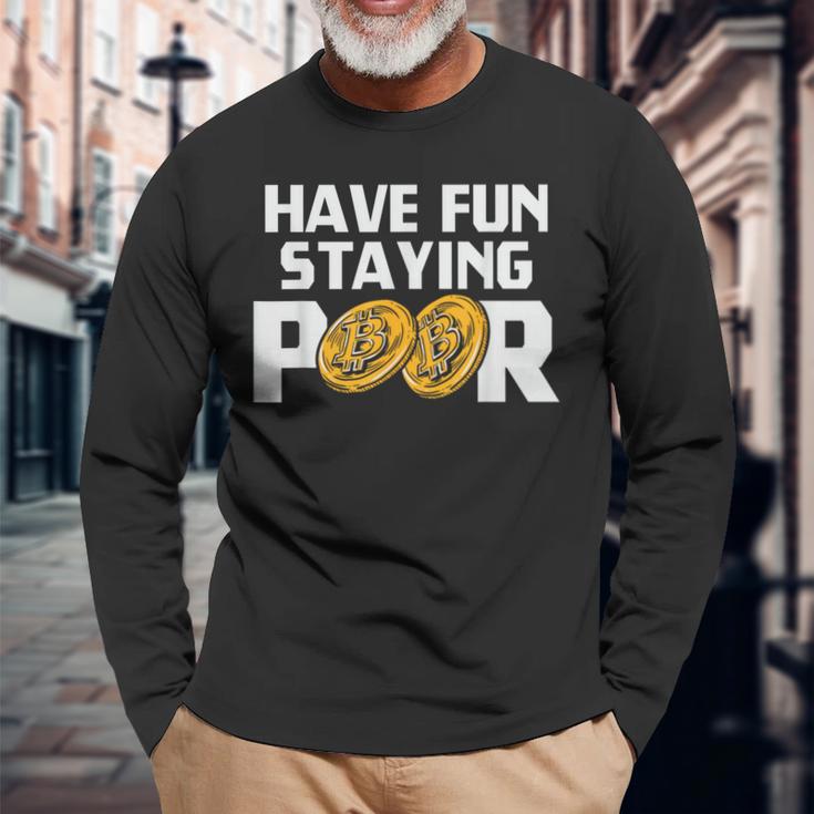 Have Funtaying Poor ビットコイン 暗号通貨 Btc ミリオネア 長袖Tシャツ 高齢者への贈り物