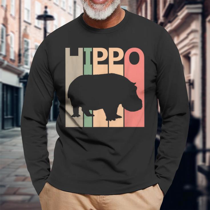 Hippo カバ 長袖Tシャツ 高齢者への贈り物
