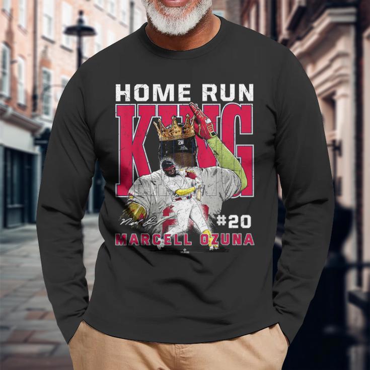 Home Run King Marcell Ozuna Atlanta Mlbpa 長袖Tシャツ 高齢者への贈り物