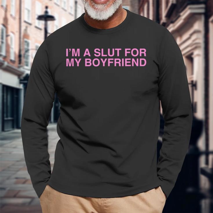 I'm Alut For My Boyfriend Y2k カップル 風刺殺 長袖Tシャツ 高齢者への贈り物