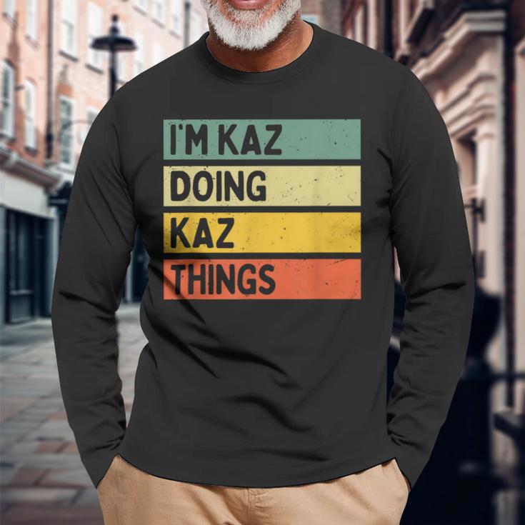 I'm Kaz Doing Kaz Things 面白い名言 長袖Tシャツ 高齢者への贈り物