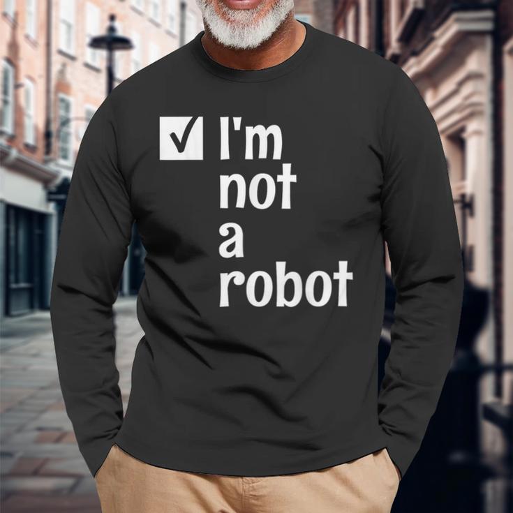 I'm Not A Robot Aiゲーマー 長袖Tシャツ 高齢者への贈り物