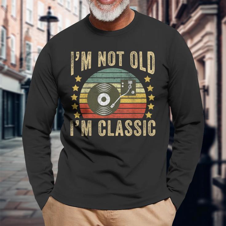 I'm Not Old I'm Classic ビニールレコード レトロ ビンテージ音楽 長袖Tシャツ 高齢者への贈り物