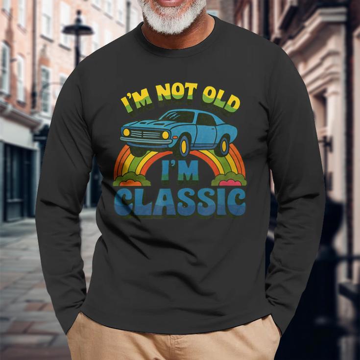 I'm Not Old I'm Classic ビンテージカー 誕生日デザイン 長袖Tシャツ 高齢者への贈り物
