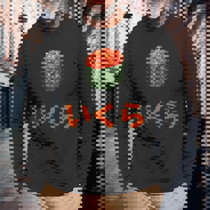 Ikura いくら Japaneseushialmon Eggsalmon Caviar 長袖Tシャツ 高齢者への贈り物