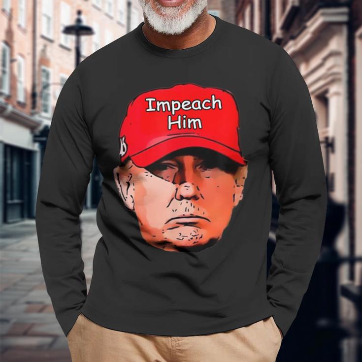 Impeach Trumptupid レッドキャップ ジョーク 民主党員 Usa 弾丸 長袖Tシャツ 高齢者への贈り物