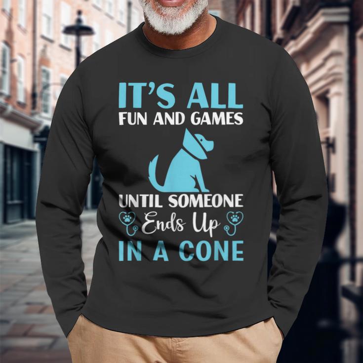It's All Fun et Tech 獣医師 獣医 学生 長袖Tシャツ 高齢者への贈り物