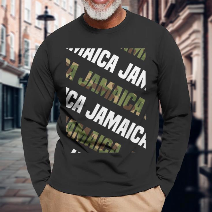 Jamaicaカモ柄グリーンカモフラージュ 長袖Tシャツ 高齢者への贈り物