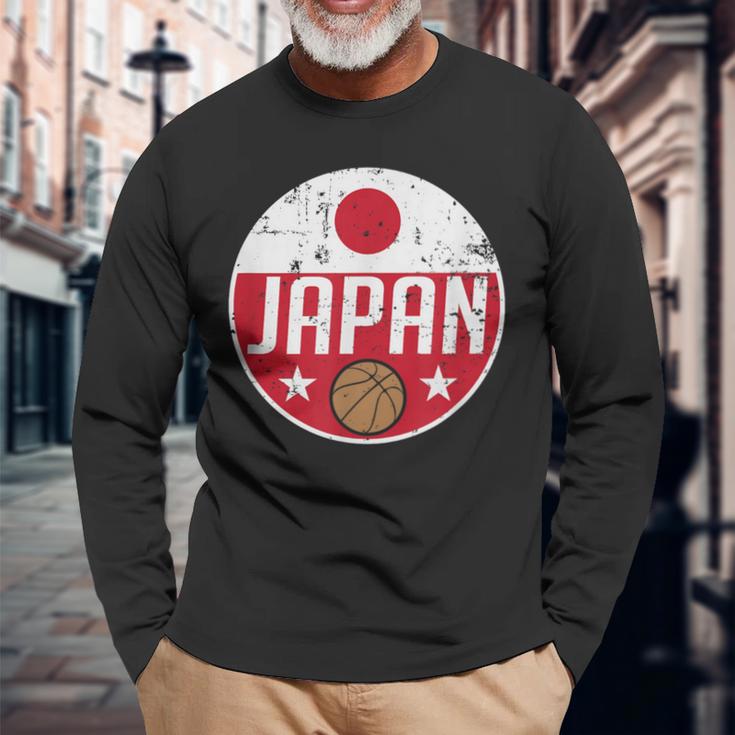 Japan Basketball Flag Jerseyupporter Nippon Fan 長袖Tシャツ 高齢者への贈り物