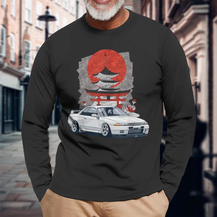 Jdm スカイライン 32 カーチューニング 日本 神社 ドリフト 長袖Tシャツ 高齢者への贈り物