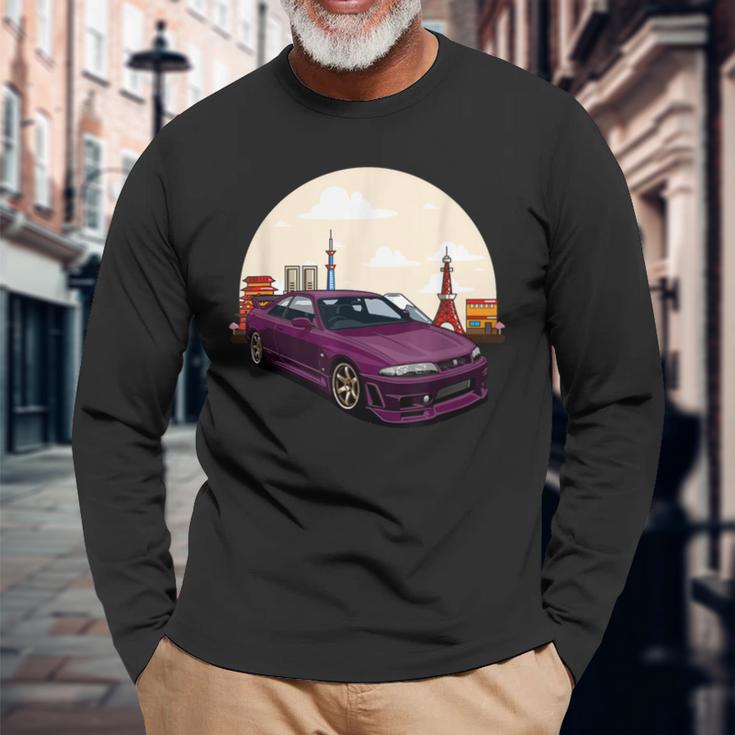 Jdm スカイライン R33 カーチューニングジャパン 東京ドリフト 長袖Tシャツ 高齢者への贈り物
