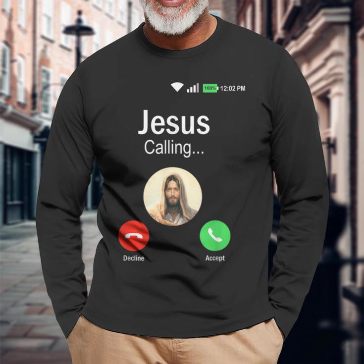 Jesus Is Calling I Jessus Calls An & 長袖Tシャツ 高齢者への贈り物