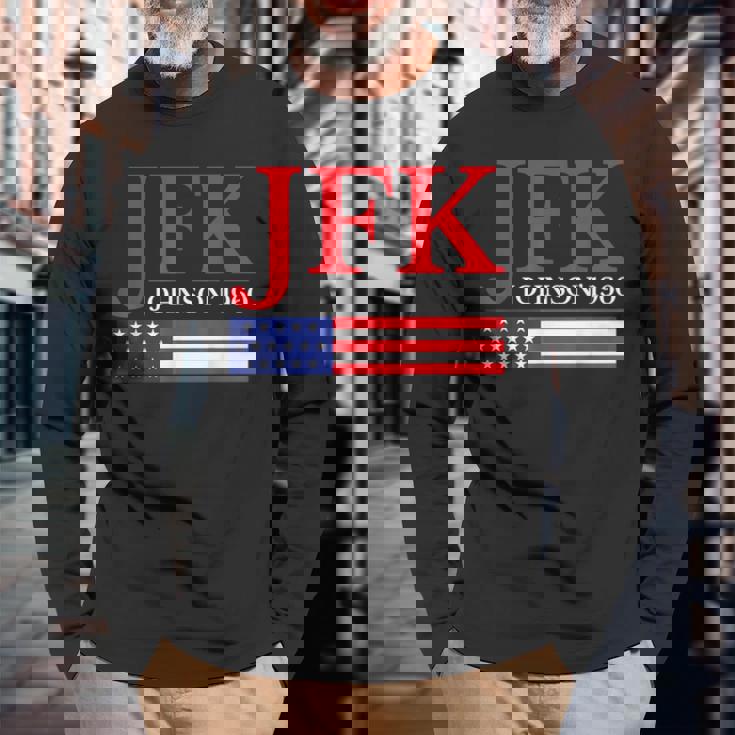 Jfk ヴィンテージ 政治 ジョン F ケネディ ジョンソン 1960 長袖Tシャツ 高齢者への贈り物