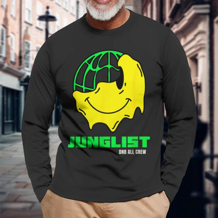 Junglist ドラムとベース Dnb スマイリー 長袖Tシャツ 高齢者への贈り物