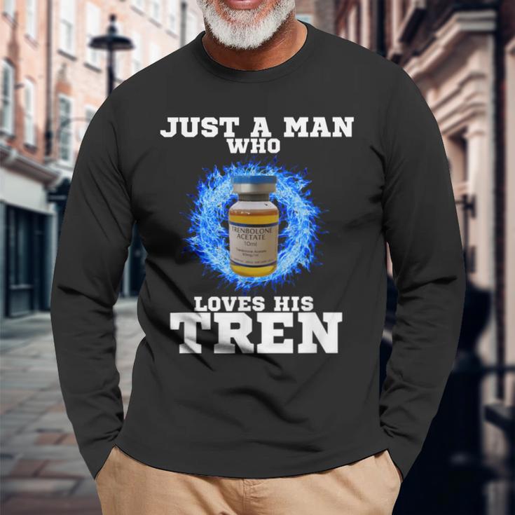 Just A Man Who Loves His Tren 長袖Tシャツ 高齢者への贈り物