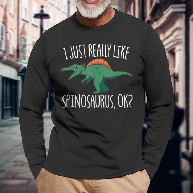 I Just Really Like スピノサウルス Ok 恐竜 キッズ スピノサウルス 長袖Tシャツ 高齢者への贈り物