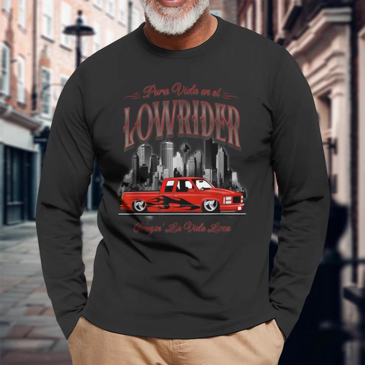 Latino Los Cholo Chicano s チカーノ ローライダー ローライダー 長袖Tシャツ 高齢者への贈り物