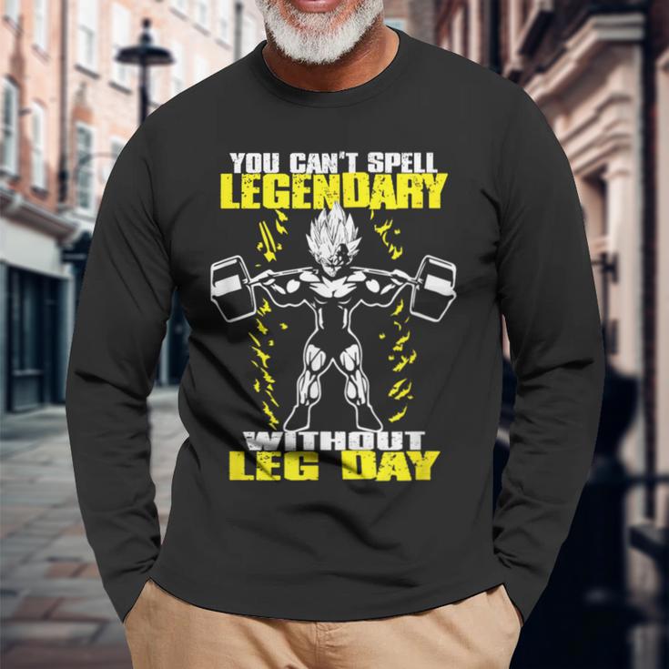 Leg Day ボディビルディング スクワット ジム モチベーションスクワット 長袖Tシャツ 高齢者への贈り物