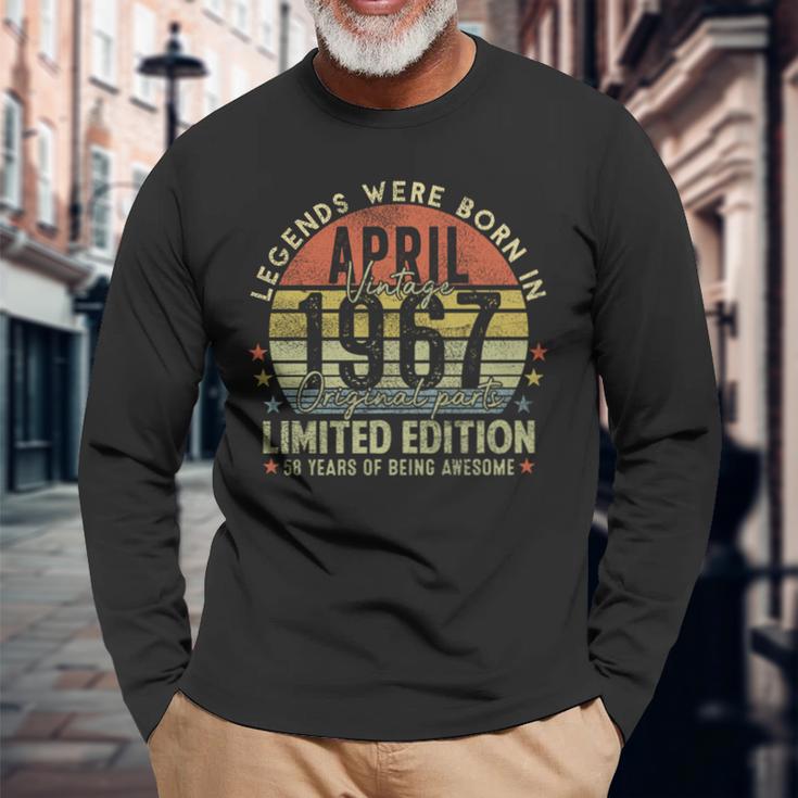 Legendince April 1967Intage 58Th Birthday Made In 1967 長袖tシャツ 長袖Tシャツ 高齢者への贈り物