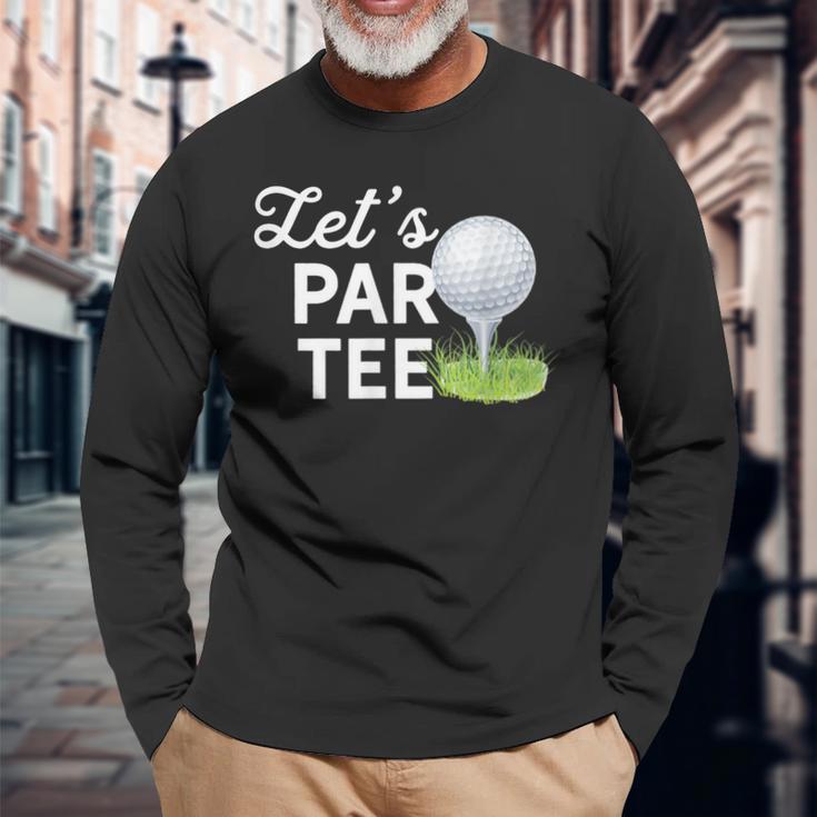 Let's Par ゴルフボール ティーピン付き 面白いゴルフクラブtシャツ 長袖Tシャツ 高齢者への贈り物