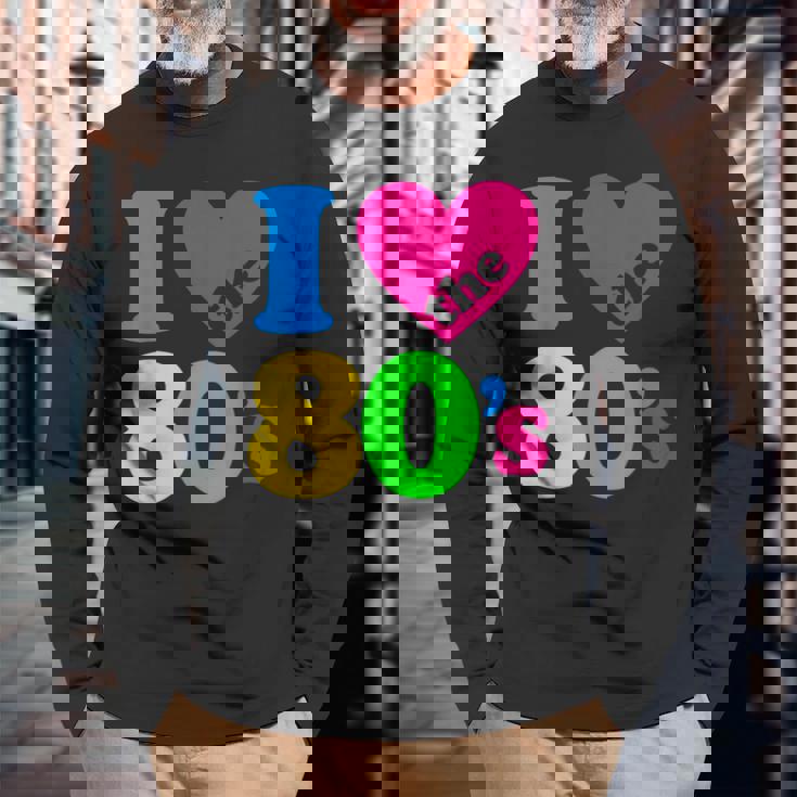 I Love The 80'S 80年代パーティードレスレトロ1980年代テーマ 長袖Tシャツ 高齢者への贈り物