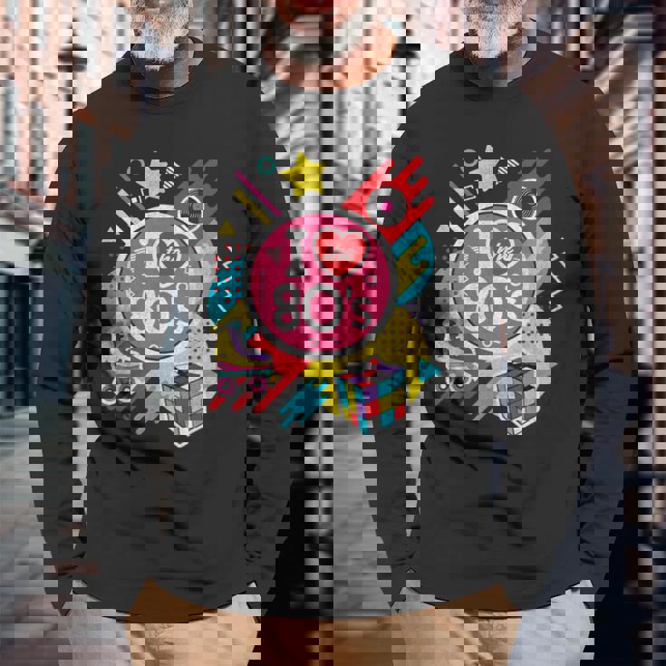 I Love The 80年代シャツ 80年代服 男女兼用 1980年代 長袖Tシャツ 高齢者への贈り物