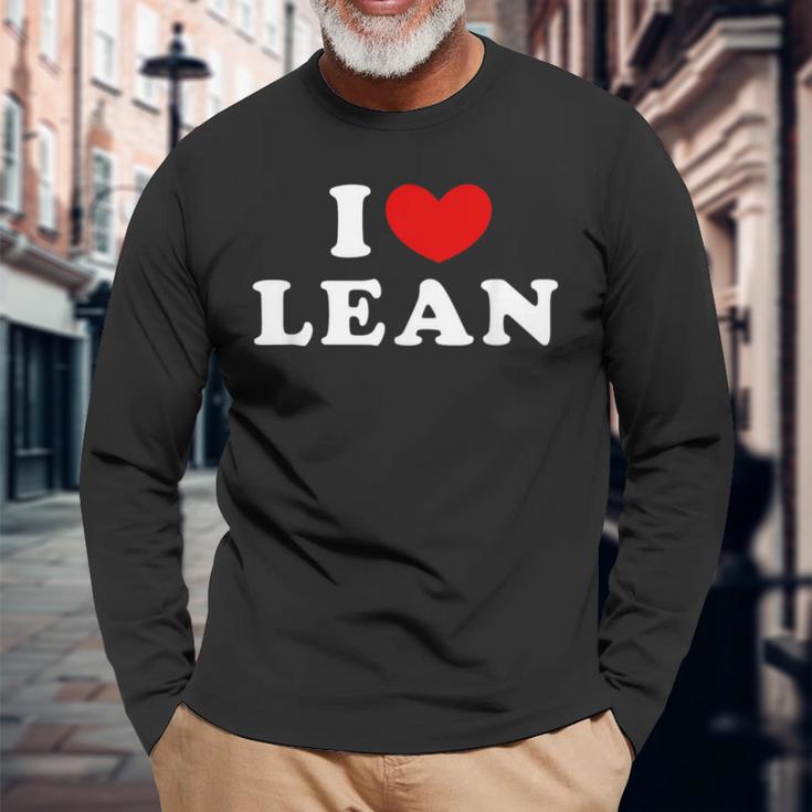 I Love Lean 私は愛する Lean 長袖Tシャツ 高齢者への贈り物